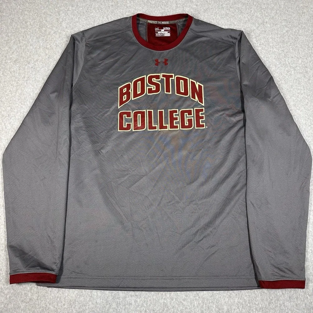 Under Armour Long Sleeve Boston College Eagles Shirt Men's XL Loose Heat Gear‎
